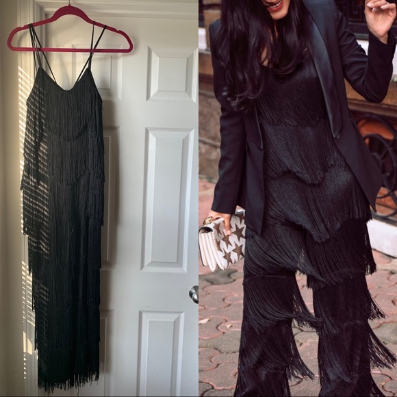 zara fringe jumpsuit